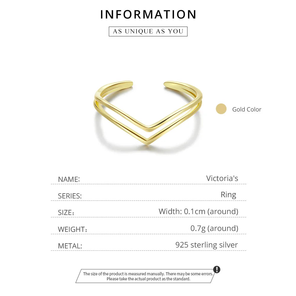 Gold Vintage Double Square Crown Victoria Ring 925 Sterling Silver Adjustable Finger Ring for Women Simple Jewelry SCR713