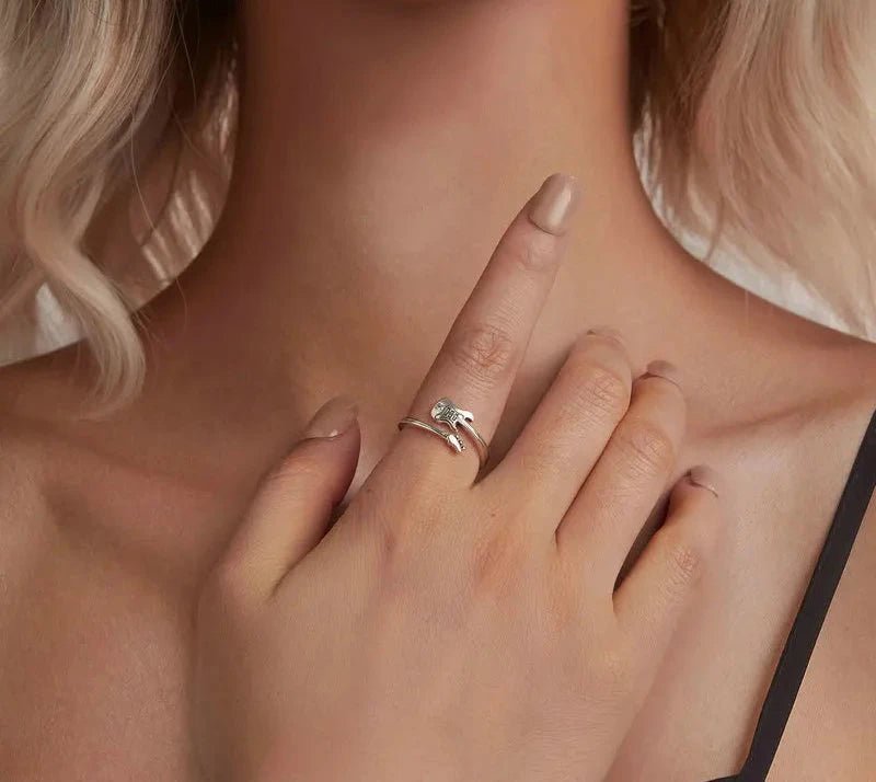 925 Sterling Silver Bass Ring for Women Teen Girls, Adjustable Ring with Guitar Shaped CZ Birthday Gifts SCR1042-E