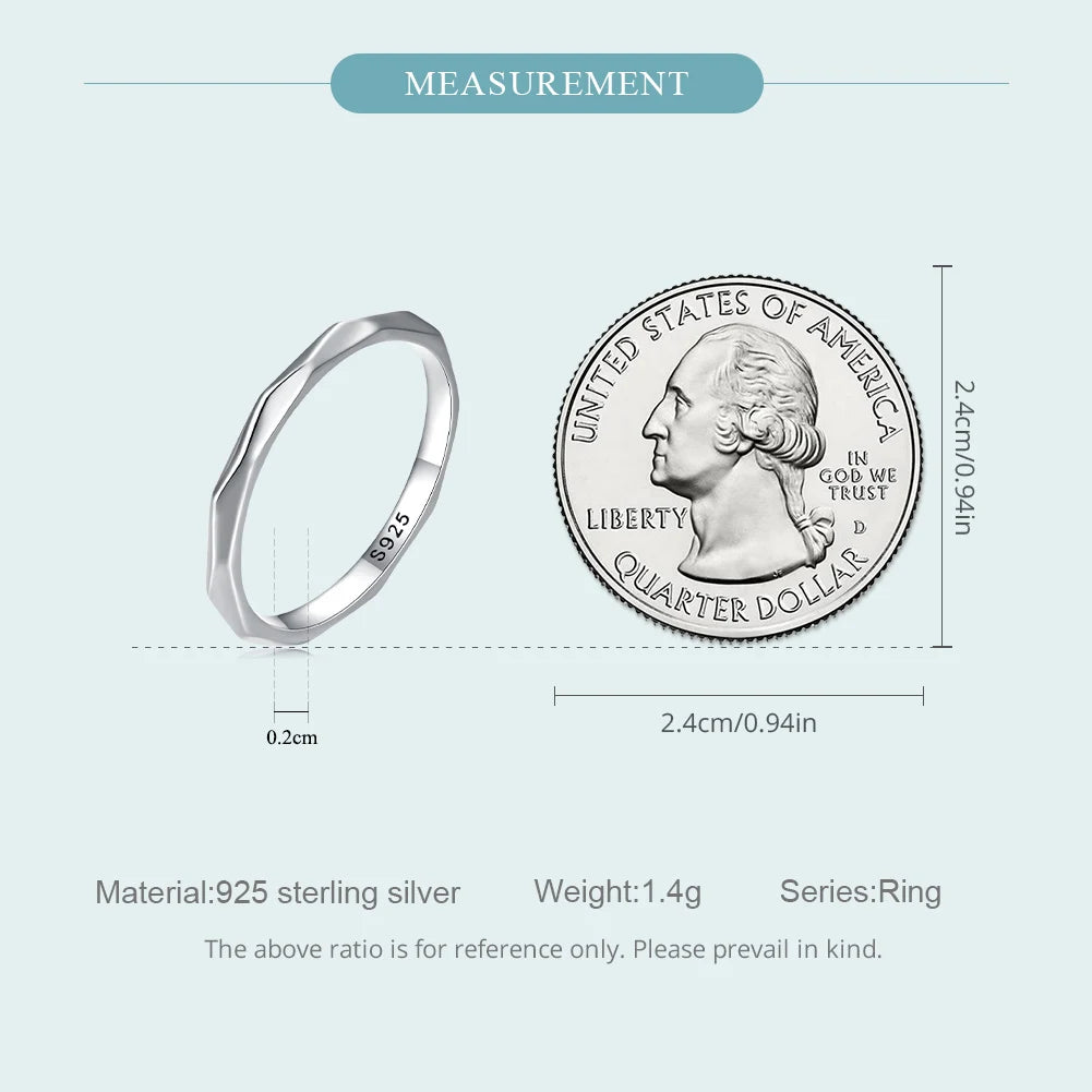 925 Sterling Silver Minimalism Simple Ring for Women Fine Jewelry Fashion Stackble Eternity Band Wedding Gift Anillos
