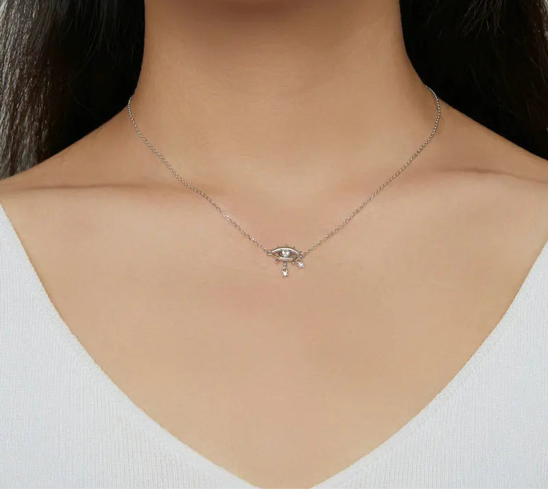 925 Sterling Silver Devil's Eyes Clavicle Chain for Women Fine Jewelry Guardian Necklace Choker Wedding Gift SCN484