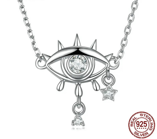 925 Sterling Silver Devil's Eyes Clavicle Chain for Women Fine Jewelry Guardian Necklace Choker Wedding Gift SCN484