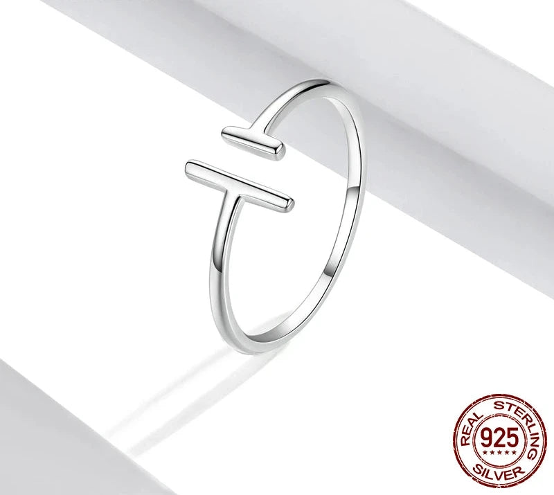 925 Sterling Silver Simple Minimalist Open Adjustable Finger Rings for Women Fashion Band Female Bijoux SCR555