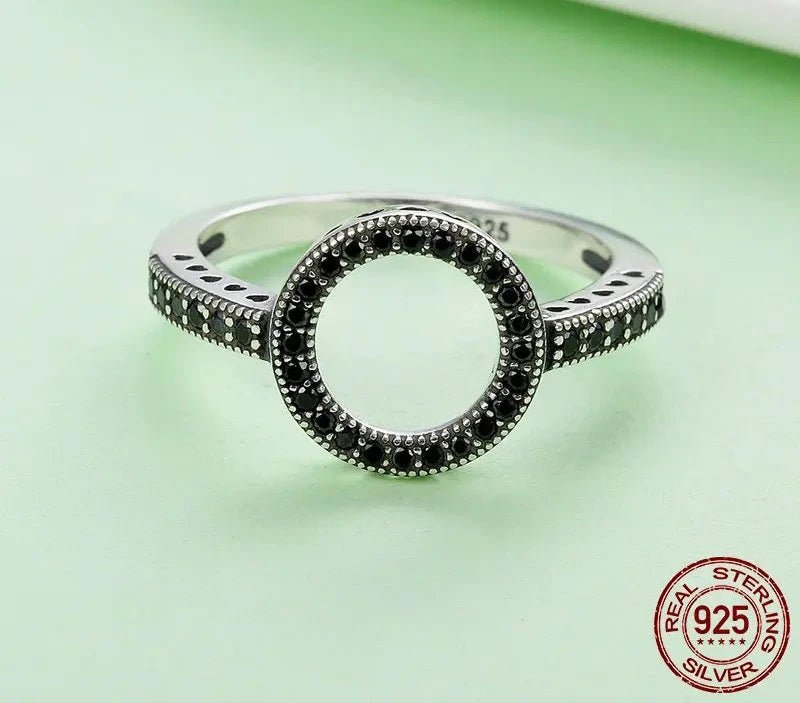 925 Sterling Silver 2 Colors Forever Clear CZ Round Finger Rings for Women Authentic Silver Jewelry SCR112