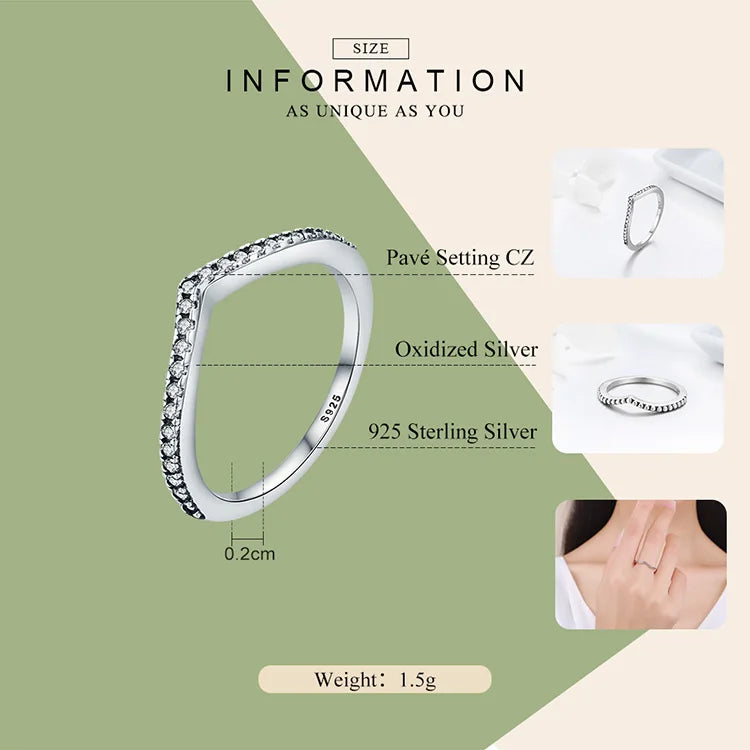 925 Sterling Silver Water Droplet Clear CZ Finger Rings for Women Wedding Engagement Jewelry Girlfriend Gift PA7649