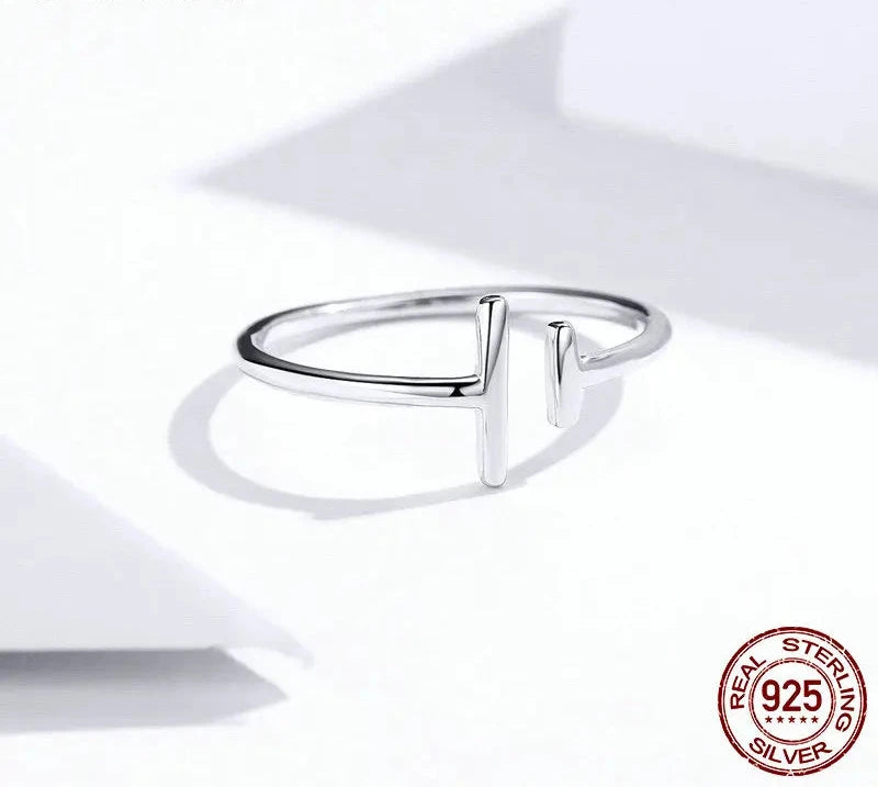 925 Sterling Silver Simple Minimalist Open Adjustable Finger Rings for Women Fashion Band Female Bijoux SCR555