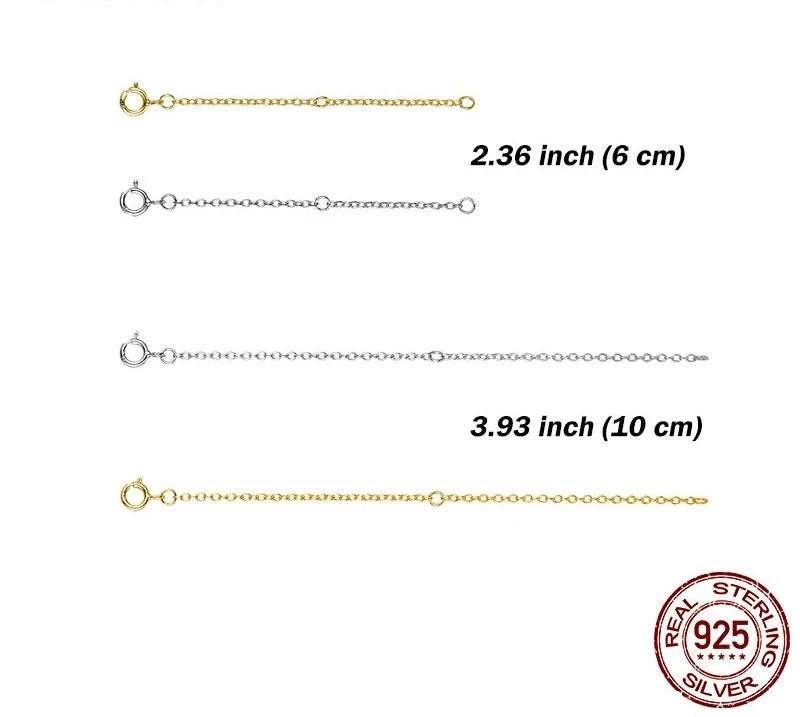 925 Sterling Silver 14K Gold Plated Extended Chains with Lobster Clasps for DIY Necklace Extension Chain Jewelry Making