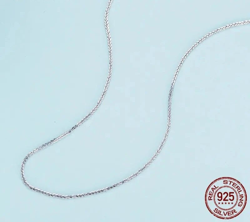 925 Sterling Silver Basic Chopin Necklace Simple Style Chain Link for Women Platinum Plated Fine Jewelry SCA019