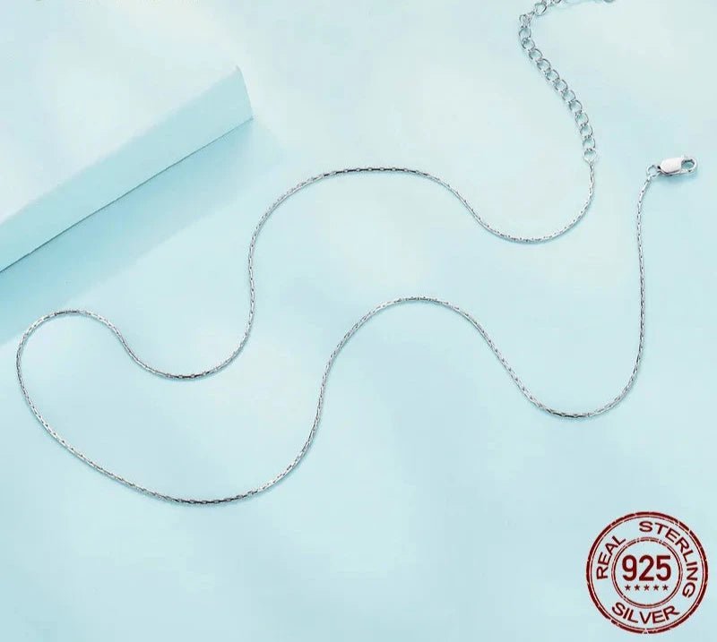 925 Sterling Silver Basic Chain Necklace Collection Box Chain Necklace Bead Chain Link for Women Simple Fine Jewelry