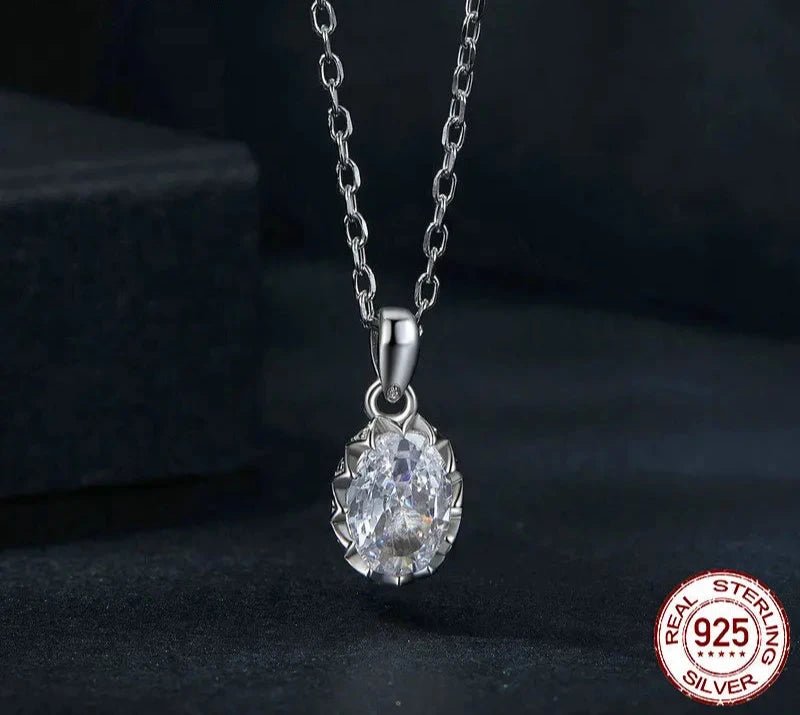 1 Carat Moissanite Pendant Necklace For Women High Quality 925 Sterling Silver Dazzling Wedding Party Bridal Jewelry