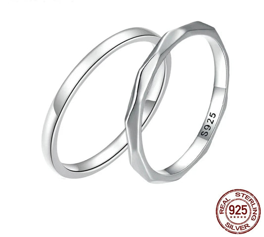 925 Sterling Silver Minimalism Simple Ring for Women Fine Jewelry Fashion Stackble Eternity Band Wedding Gift Anillos