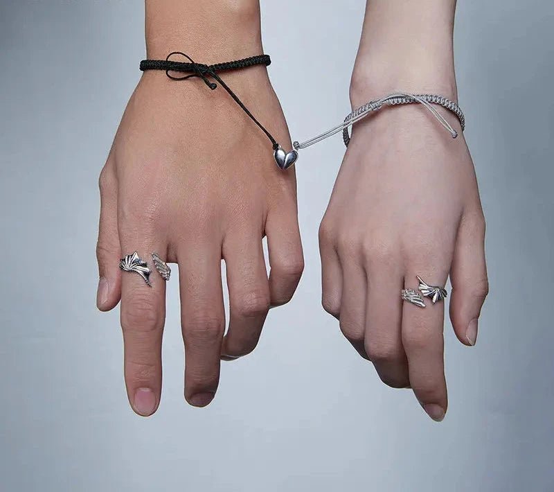 925 Sterling Silver Angel and Demon Lovers' Rope Bracelet for Women Anniversary Valentine's Day Gift Fine Jewelry BSB105